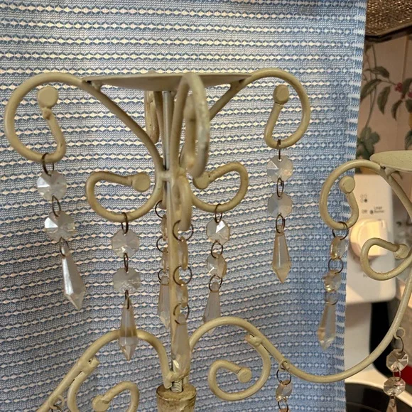 Elegant Cream Candelabra with Crystal Accents - Picture 4 of 8